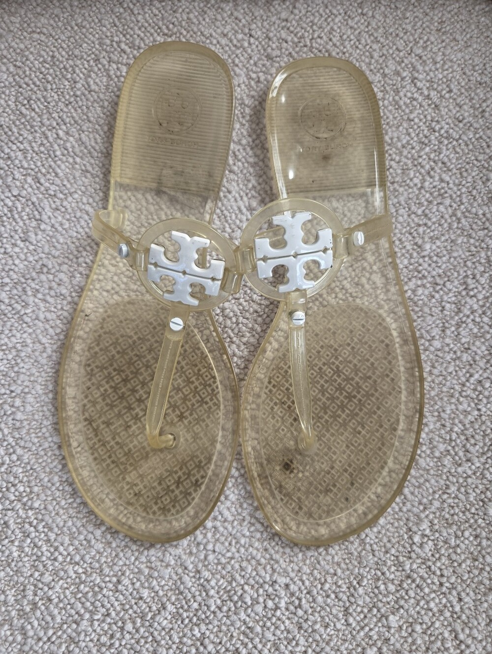 Tory Burch Jelly Mini Miller Thong Clear Sandals Shoes Size 9